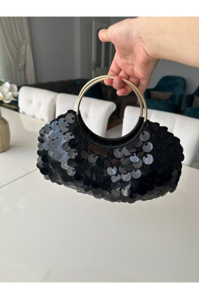 VENUSTAR el örgüsü pullu şık el çantası