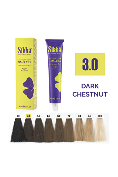 SIKHA Vopsea de păr permanentă Timeless Șaten închis 3.0, 100 ml