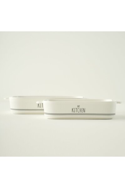 Bella Maison My Kitchen Porcelain Oven Dish Medium Size White (29.8X18.7X5.8 cm)