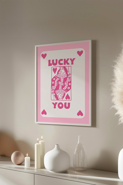 Basquiart Poster cu ramă albă din seria Lucky You, decor de perete nr:42