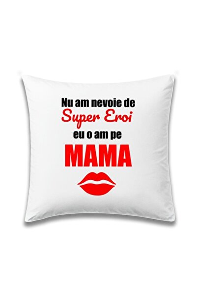 OEM Personalized Pillow for Mom with Message: 'I don't need superheroes...', Red Design, Betaprint, 40x4