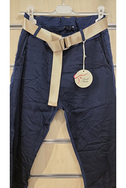 Park Moda Color Gradient Pants with Belt Plain Pattern