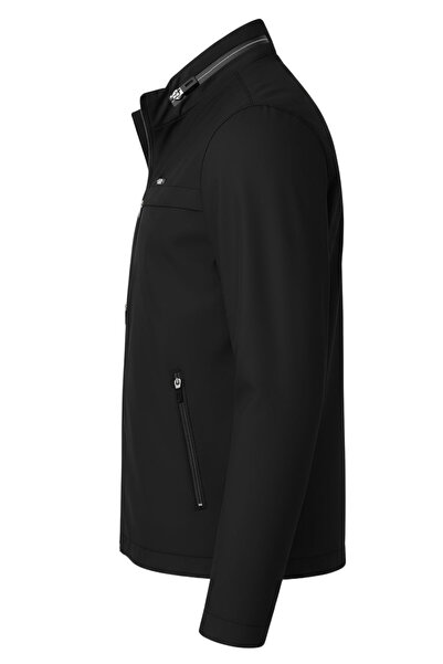 SİVAİST Men's Black Cotton Polyester Blend Water Repellent Fur Lined Coat – Windproof, Lightweight and Durable