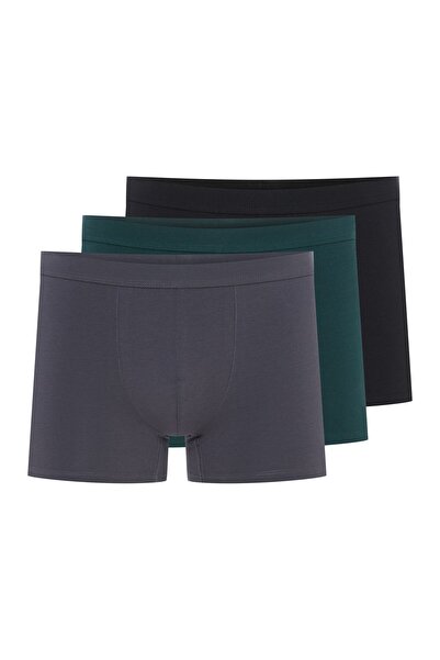 ESOTIQ HOMME Men's Boxer Shorts 3-Pack Underwear Slim Fit Cotton & Elastane Monochromatic | Aegis