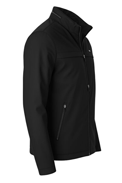 SİVAİST Men's Black Cotton Polyester Blend Water Repellent Fur Lined Coat – Windproof, Lightweight and Durable