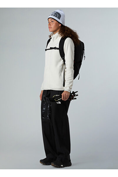 THE NORTH FACE Nf0A8D2Fqli1-Glacier Jacket Cream Zippered Collar Standard Plain Women's Sweatshirt