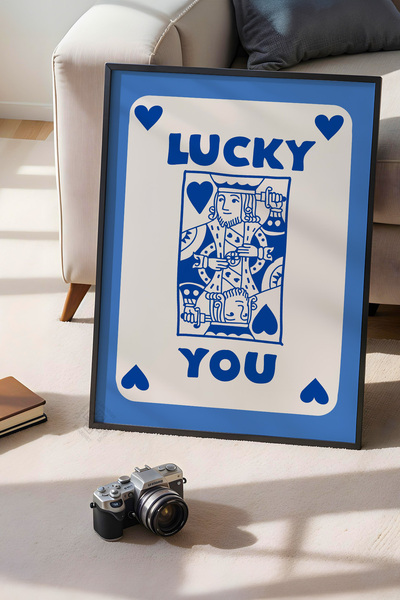 Basquiart Poster cu ramă neagră din seria Lucky You, decor de perete nr:24