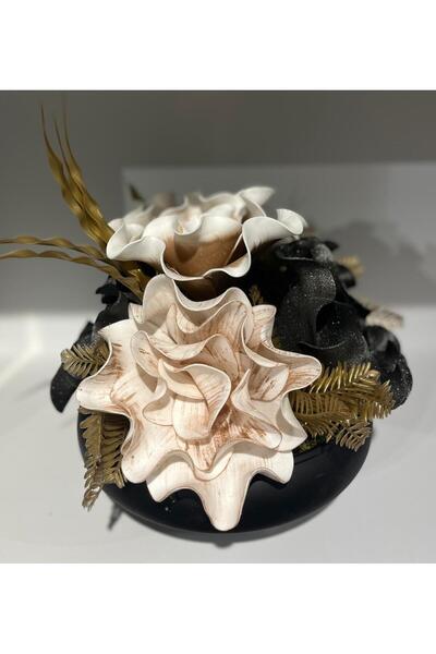 CG Home Züccaciye BÜYÜK SİYAH UFO SAKSI ARANJMAN ÇİÇEK