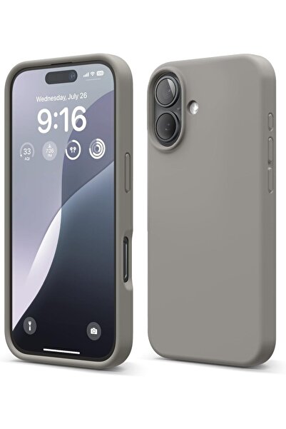 Merwish Apple Iphone 17 Uyumlu Içi Kadife Lansman Silikon Kılıf Kapak Taş