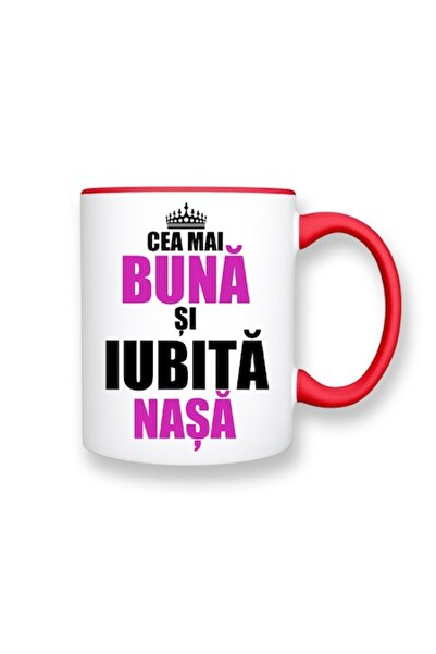 OEM Cană personalizată pentru nașă cu mesajul: „Cea mai bună și iubită nașă”,...