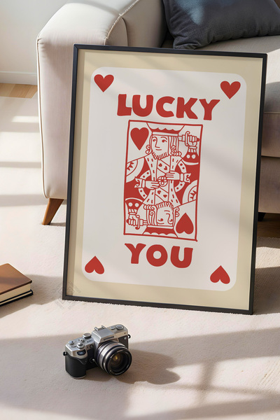 Basquiart Poster cu ramă neagră din seria Lucky You, decor de perete nr:62