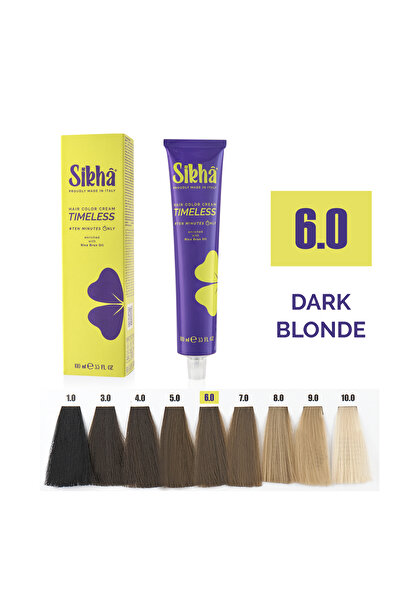 SIKHA Vopsea de păr permanentă profesională Timeless Blond închis 6.0, 100 ml