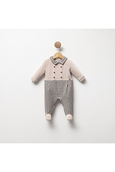 Cassiope Fluffy Velvet Baby Boy Plaid Jumpsuit