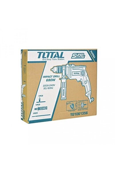 TOTAL Electric Drill - Hammer Function 13 mm 680 W - Total TG1061356
