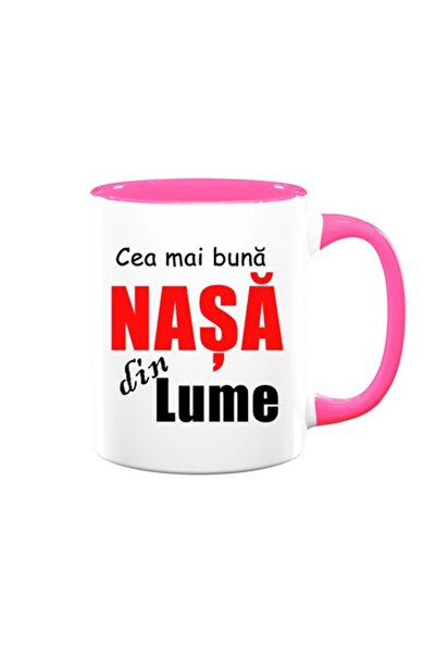 OEM Cană personalizată pentru nașă cu mesajul „Cea mai bună nașă din lume”, t...