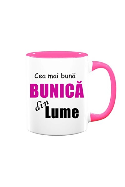 OEM Personalized Mug for Grandmother with Message: 'The Best Grandmother in the World', Pink Model, Beta