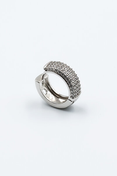 Sose Moda Zircon Stone Xuping Hoop Earrings - Silver Color Anti Allergic Earrings