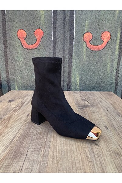 Beety Metal Burunlu Fermuarlı Streç Bot