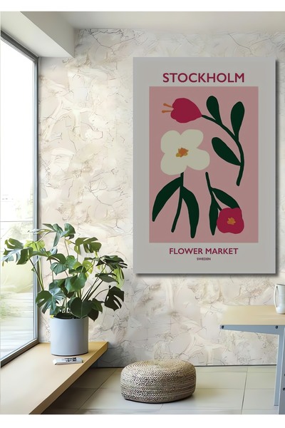 Teona Ahşap Tablou decorativ din lemn dreptunghiular Piața de flori din Stockholm