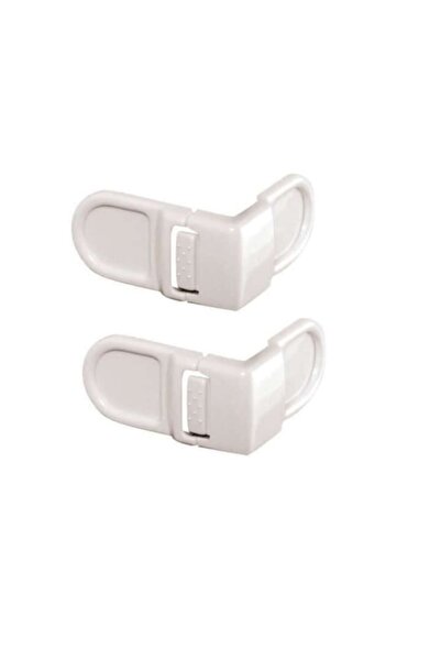 OEM Set 2 fixed corner safety locks for drawers, refrigerators, freezers, BabyCare, white, 8 x 8 x 4 cm
