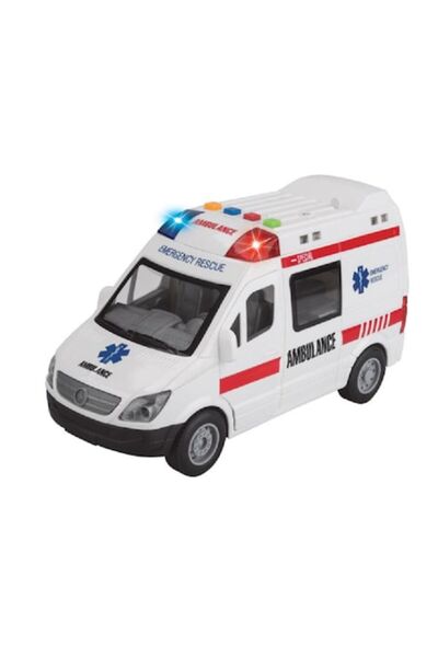 OEM Ambulance Toy Car with Sound and Lights, Multicolor