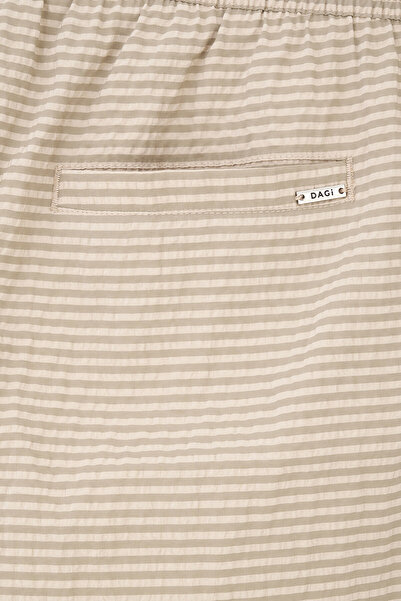 Eros Beige Plaid Patterned Mini Shorts