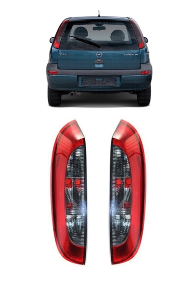 CMEPARTS Opel Corsa C 2000-2006 Uyumlu Sağ + Sol Takım Arka Stop Lambası Duys...