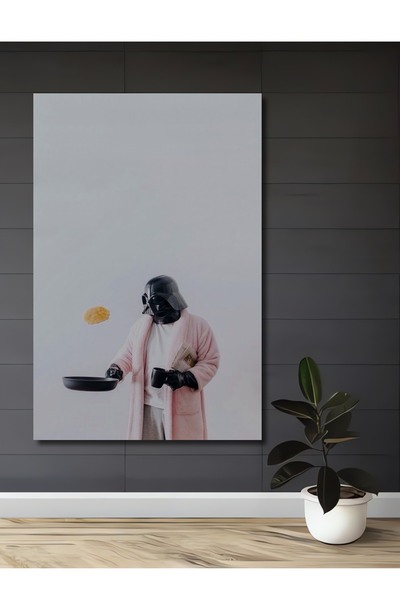 Teona Ahşap Tablou decorativ din lemn dreptunghiular Mic dejun Darth Vader