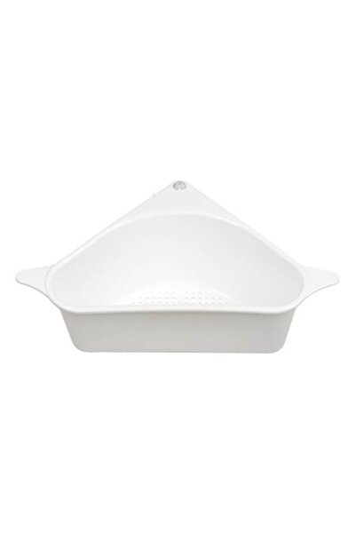 ANTBRO Organizator de chiuvetă triunghiular cu ventuză, bază perforată, plast...