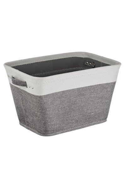 ANTBRO ® Textile Storage Basket Gray with Handles, 36x26x20cm