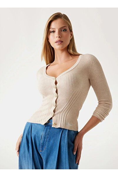 Guess Bej Kadın Hırka Julia Kadın Ipek Kaşmir Karışımlı T