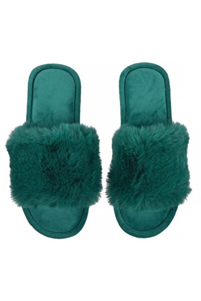 ANTBRO ® Women's Home Slippers with Fur Imitation, Emerald Green, 40-41