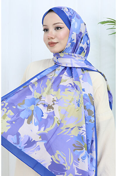 sefamerve Şal moale cu model 70318-16 Albastru Liliac închis