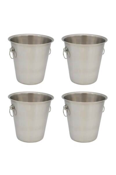 Wonderland Set 4 metal ice buckets, silver, 22 x 21 cm