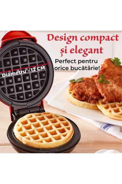 Bukate Mini Waffle Maker, Bukate, Non-stick Plates, Indicator Light, Red