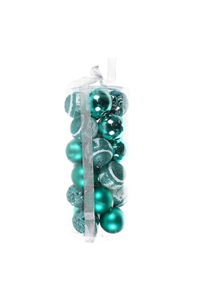 HOFF Set Globuri de Crăciun Turcoaz, 24 Piese, 6 cm