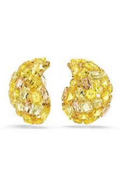 Swarovski 5723383 Gema Clip Earrings, Yellow, Gold-Tone Plated