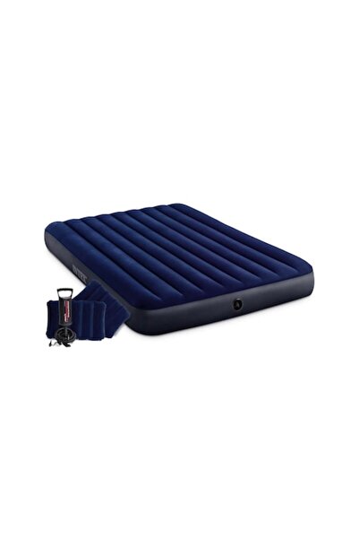 OEM Inflatable sleeping mattress with 2 pillows and hand pump, 203 x 152 x 25 cm