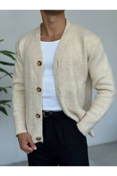 perasttesktil Men's Buttoned Knit Cardigan