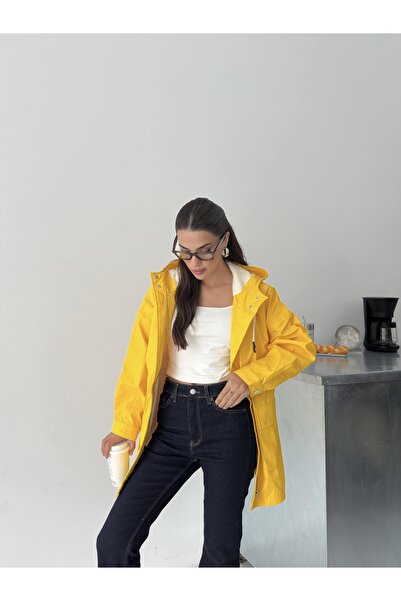 ABOUT US Oversize Cut Water-Repellent Hooded Raincoat # 0070