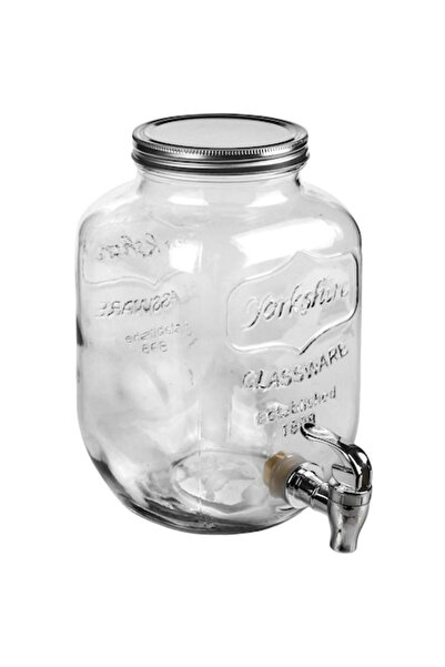 offlimits Dozator din sticlă cu robinet și capac metalic, DecorCasa, 25 x 18 ...