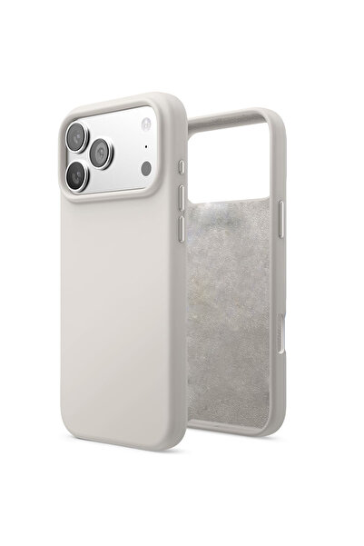 Merwish Apple Iphone 17 Pro Uyumlu Içi Kadife Lansman Silikon Kılıf Kapak Krem