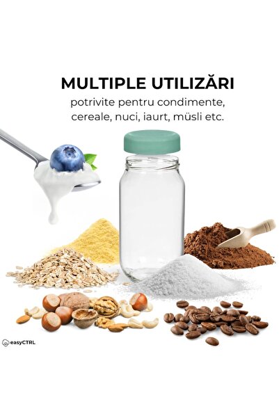 easyCTRL Set 4 food storage jars with screw cap, 1000 ml