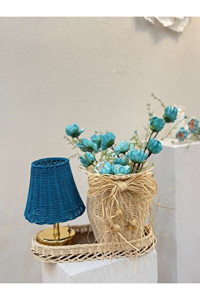 Maison Avf 4'lü Rattan Gelincik Vazo Set -Mavi