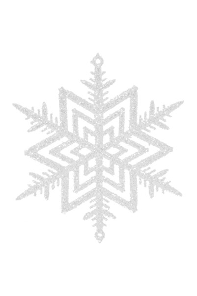 offlimits Set 5 fulgi albi de zapada luciosi, DecorCasa, 10 cm