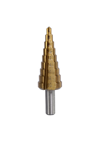 Lawazim Step Drill Bit 4-20mm - Multi Size Spiral Cutter for Metal Wood Plastic Drilling