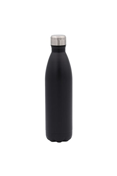 ETK Sticlă izotermă, ETK, menține temperatura, neagră, capac argintiu, 750 ml