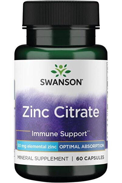 SWANSON Zinc Citrate (50Mg Elemental) 60 Capsules