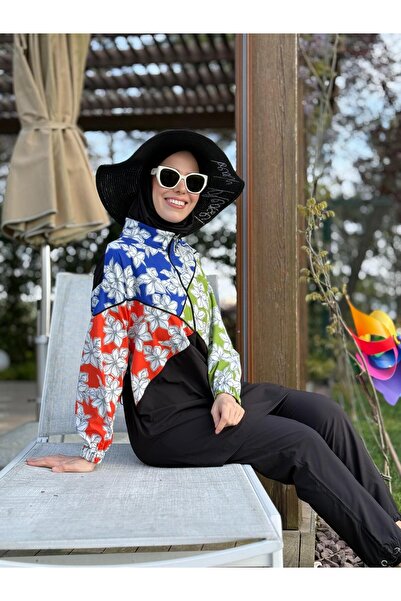 Moodbasic Üç Renkli Tesettür Mayo Sw36.299 - Siyah