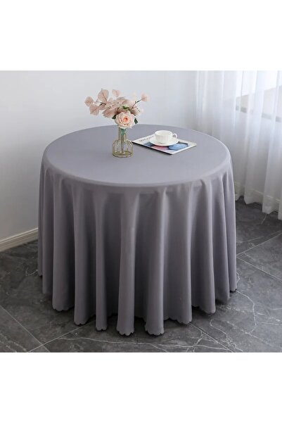 Rotixfy Tablecloth, Gray, Round, Polyester, for Weddings and Events, Diameter...